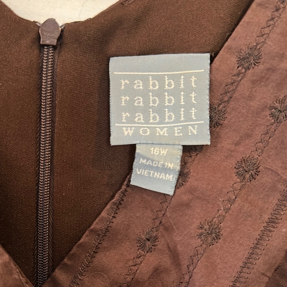 Rabbit Rabbit Rabbit Brown Midi Dress - 16W - Picture 2 of 5